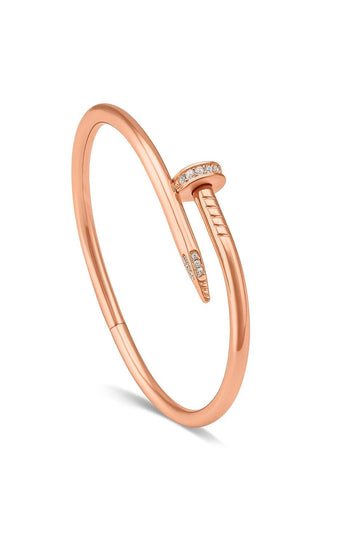 Studded Gold Nail Bangle Bracelet