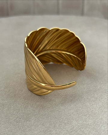 Adjustable Golden Leaf Cuff