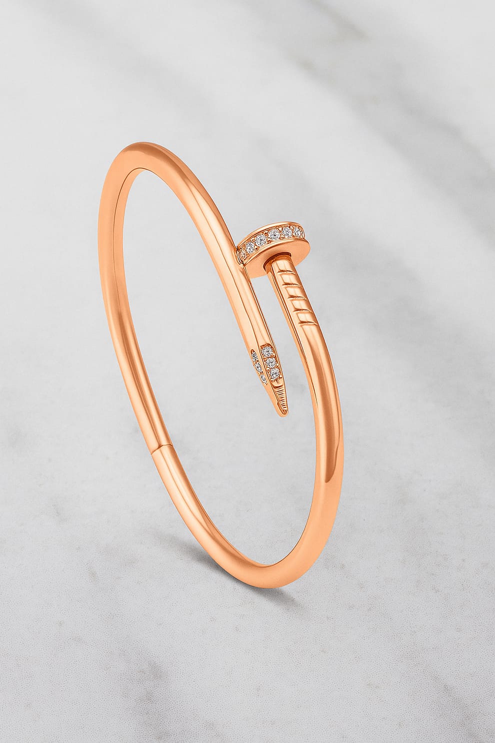 Studded Gold Nail Bangle Bracelet