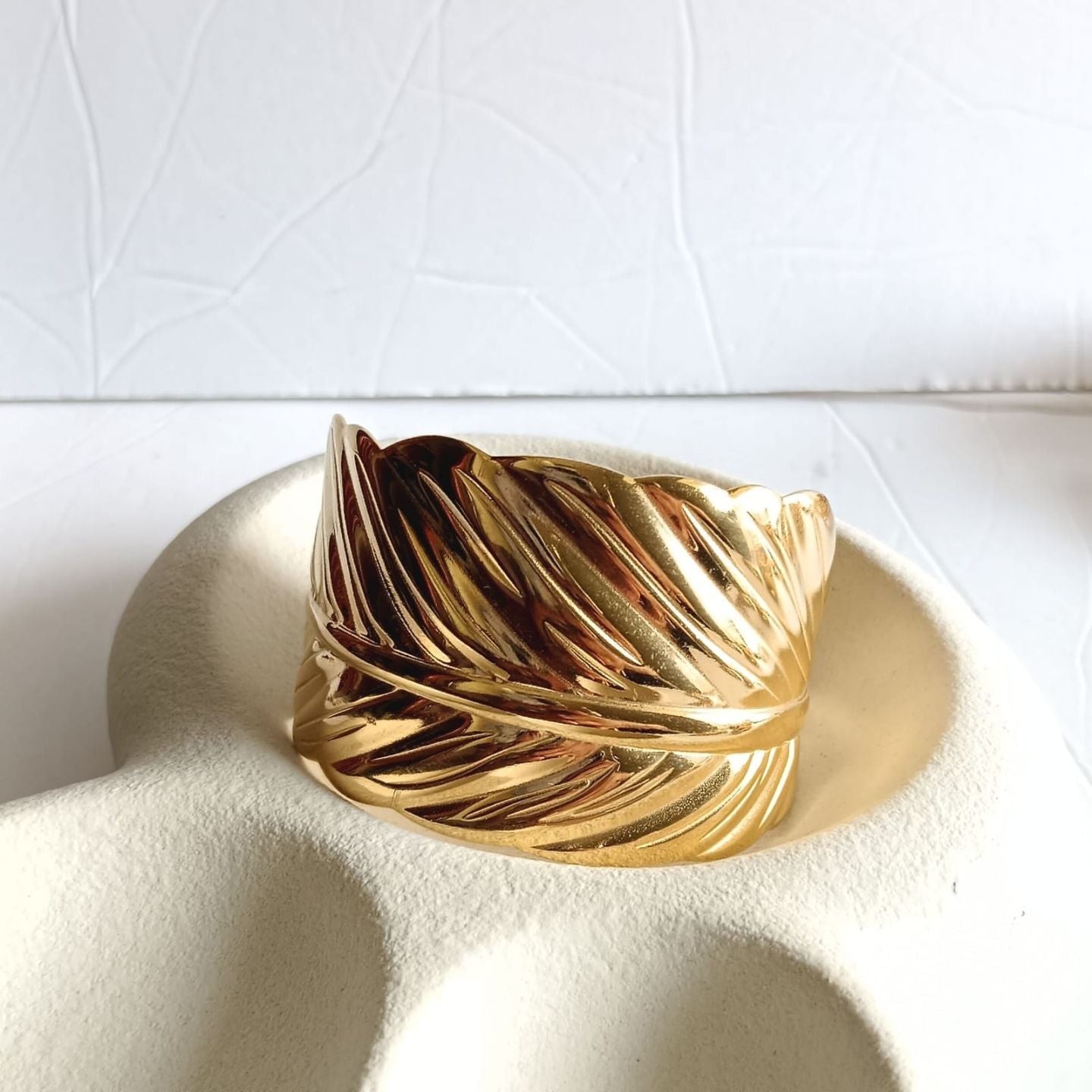 Adjustable Golden Leaf Cuff