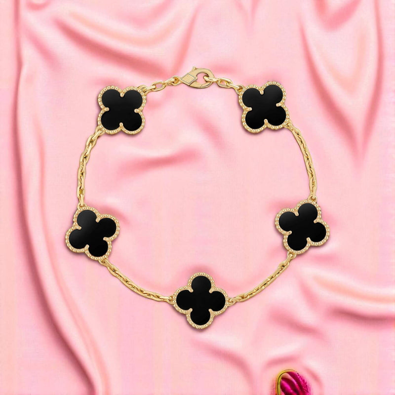 Luxe Black Clover Bracelet