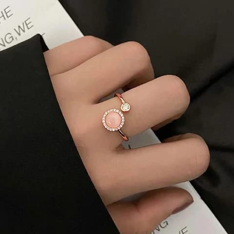 Adjustable Rose Gold Halo & Solitaire Ring