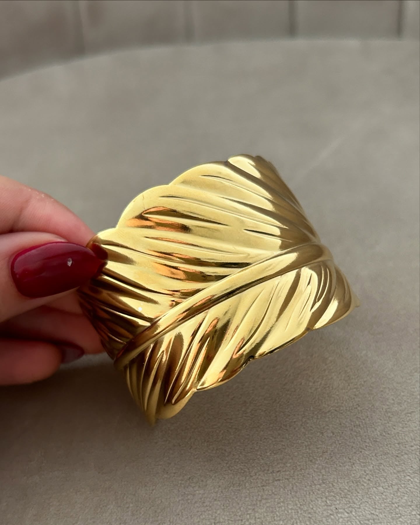 Adjustable Golden Leaf Cuff