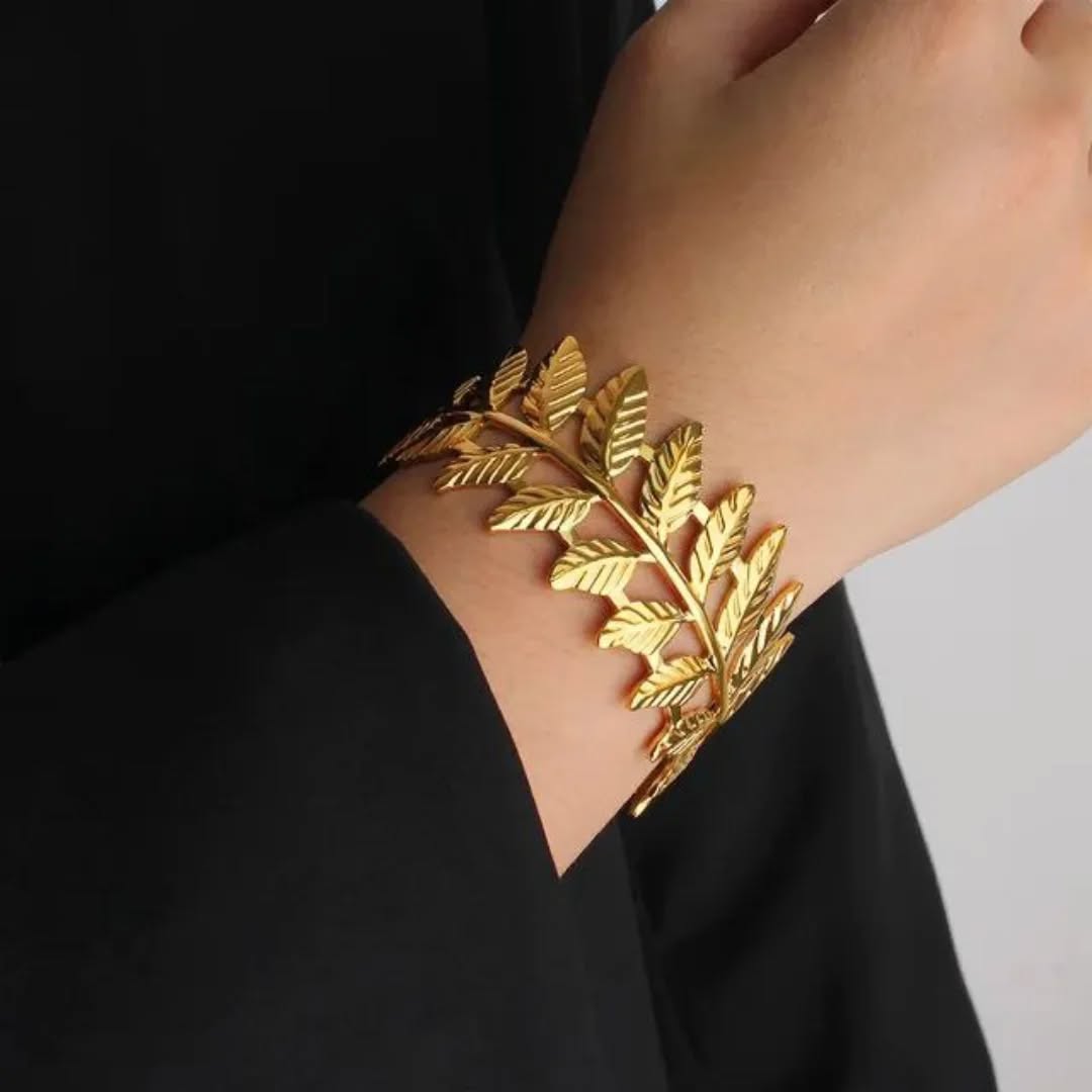 Gold Laurel Leaf Cuff Bracelet