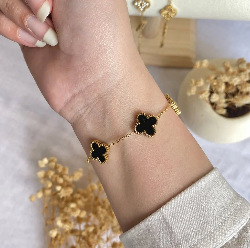 Luxe Black Clover Bracelet