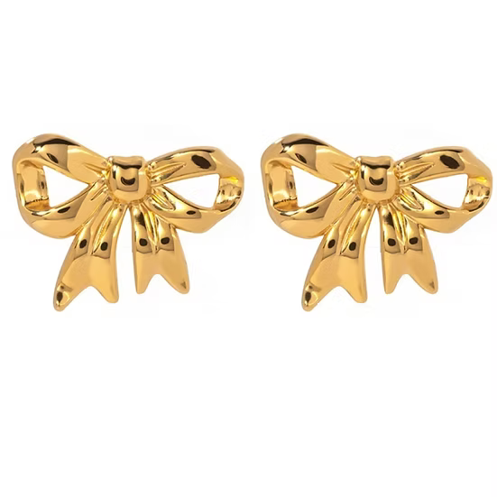 Classic Gold Bow Stud Earrings
