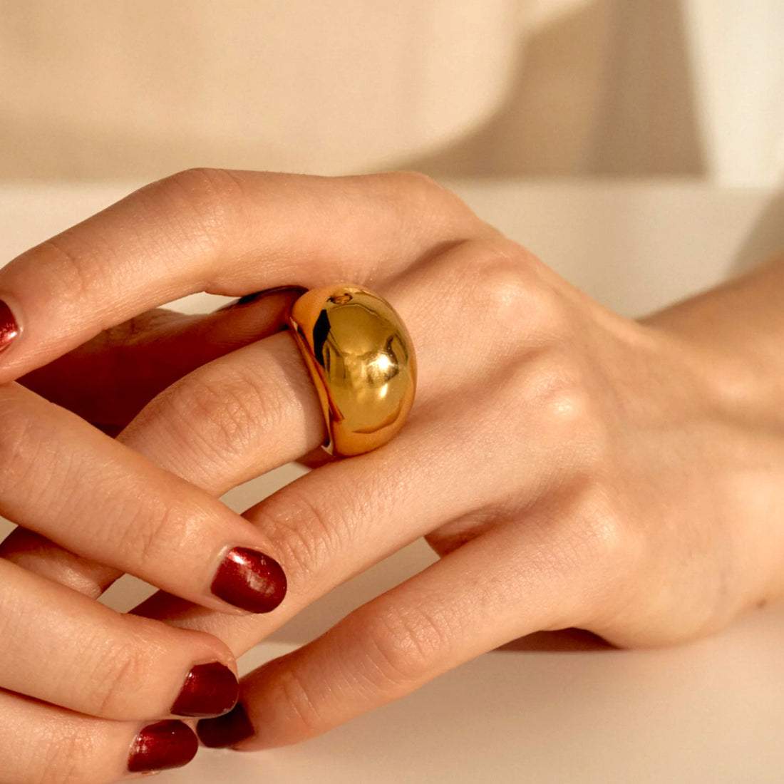 Chunky Gold Dome Statement Ring