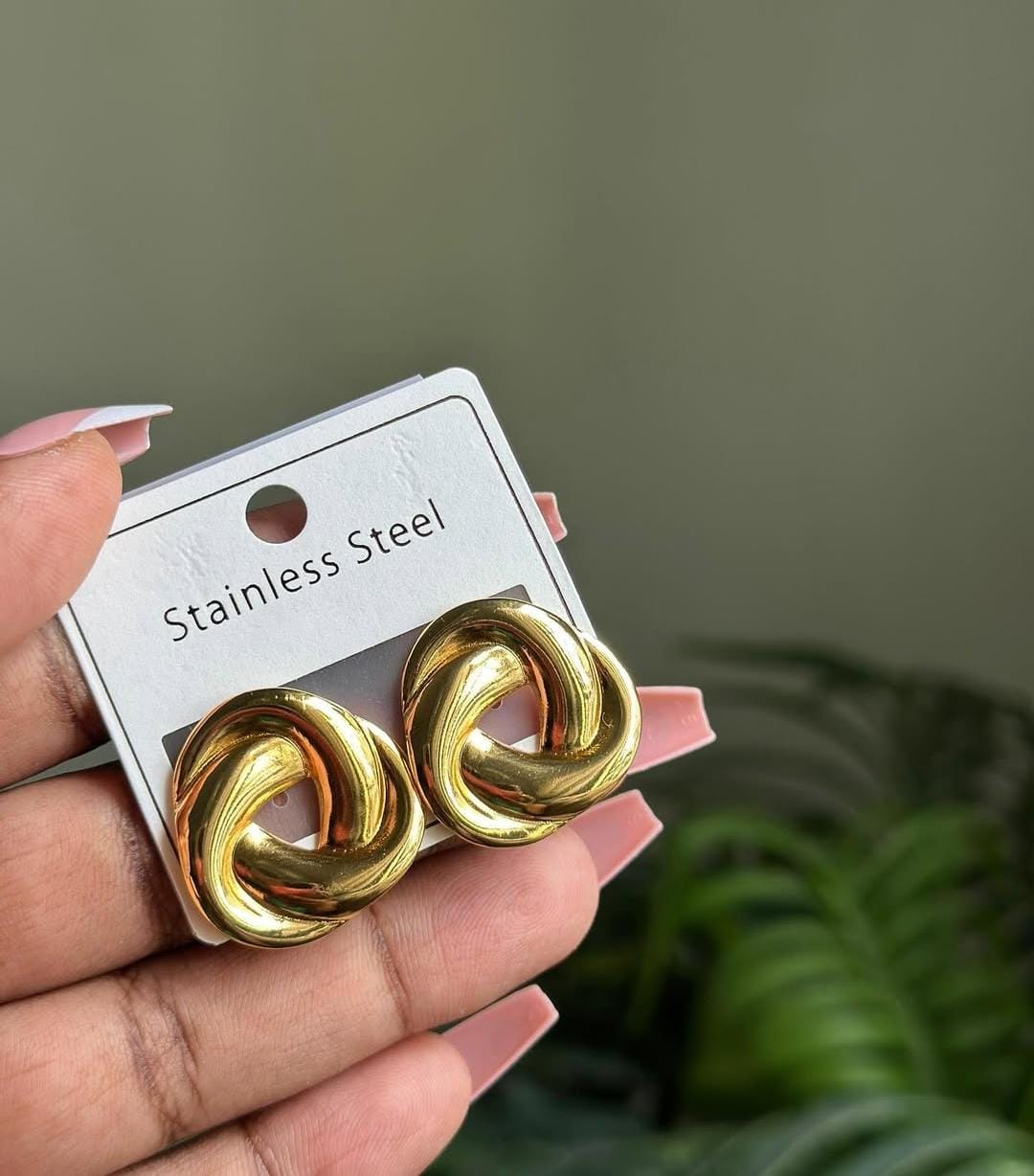 Chunky Gold Knot Stud Earrings