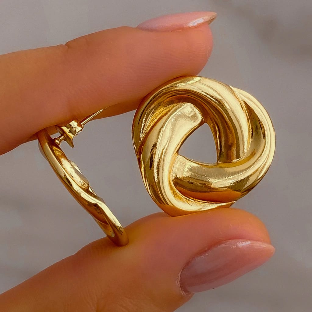 Chunky Gold Knot Stud Earrings