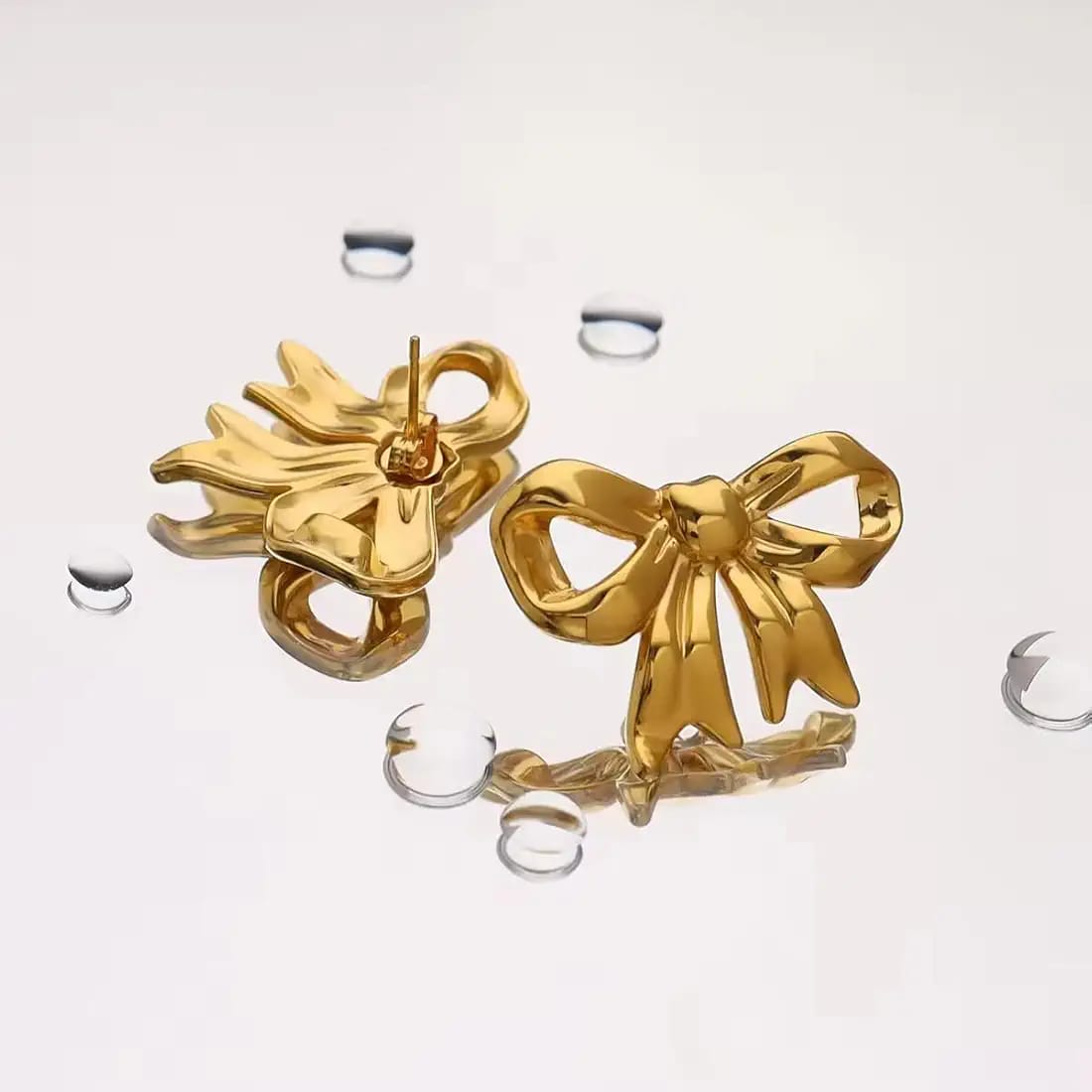 Classic Gold Bow Stud Earrings