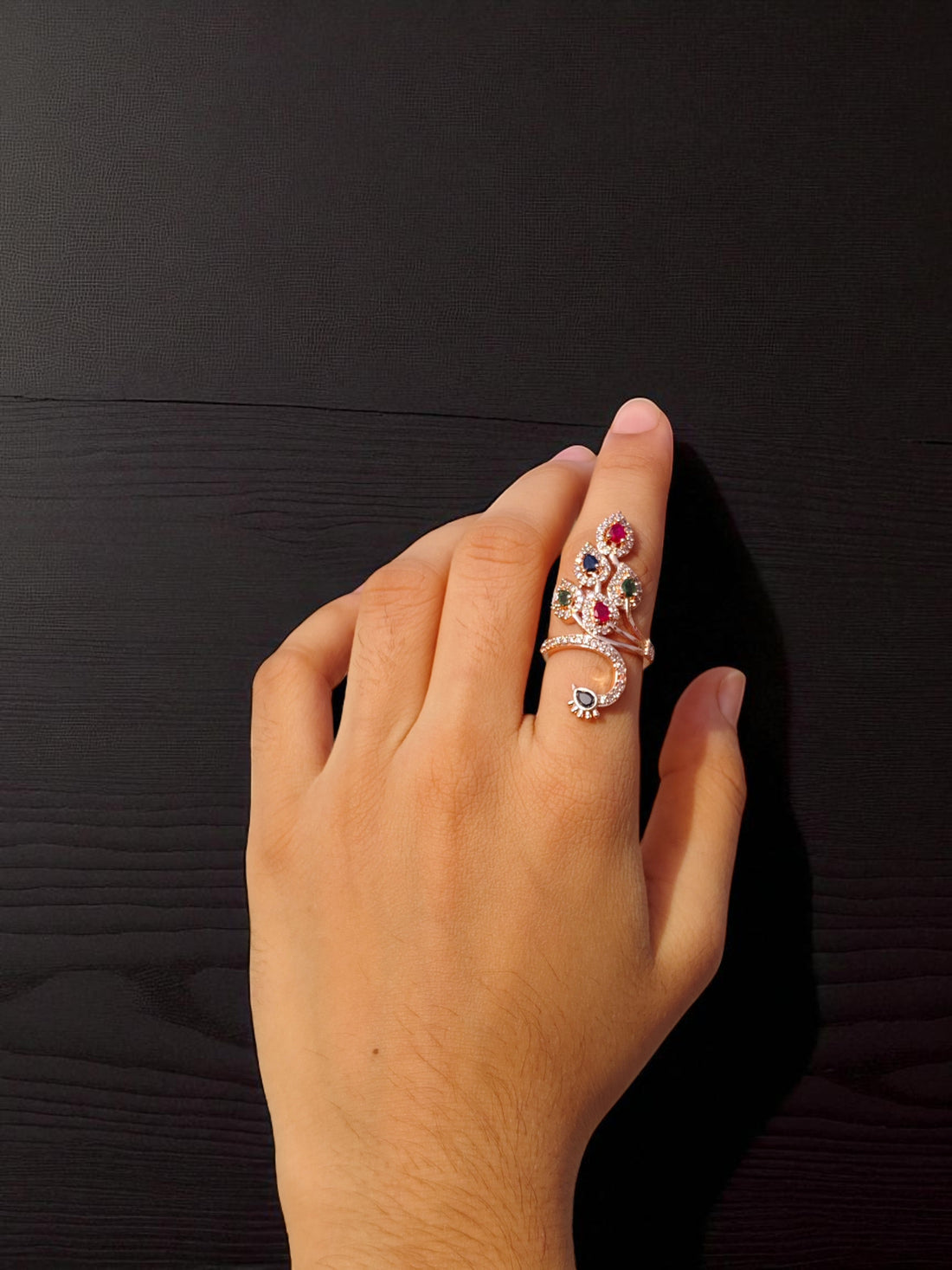 Peacock Stone Ring