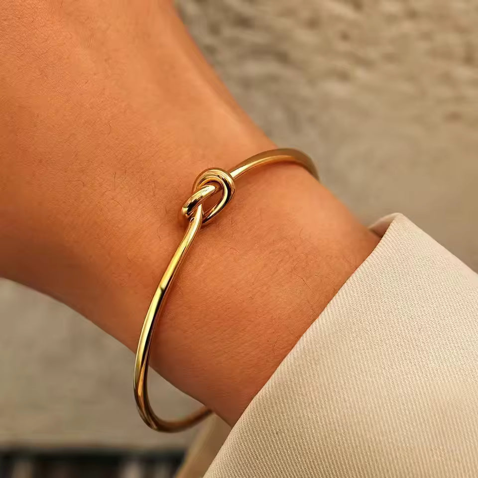 Gold Knot Cuff Bracelet