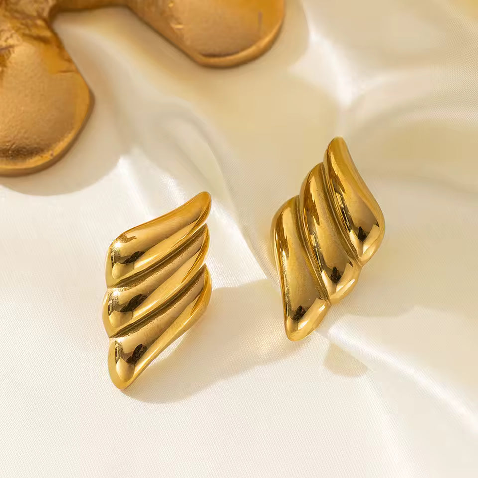 Bold Gold Statement Stud Earrings
