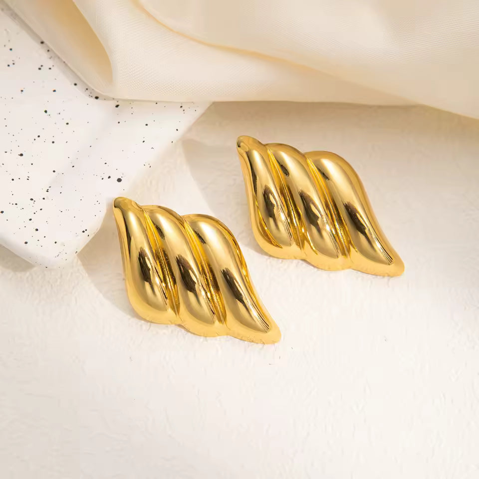 Bold Gold Statement Stud Earrings